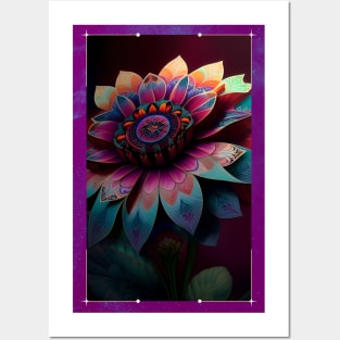 Colorful Mandala Sunflower Posters and Art